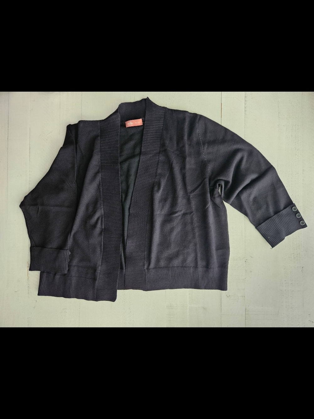 NWT -Iyla Womens Black Open-Front Cardigan Size XL